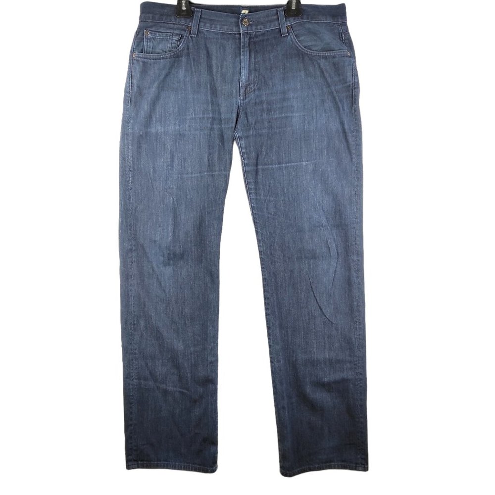 7 For All Mankind Austyn Blue Denim Jeans Men's Sz 36 (Actual 37)